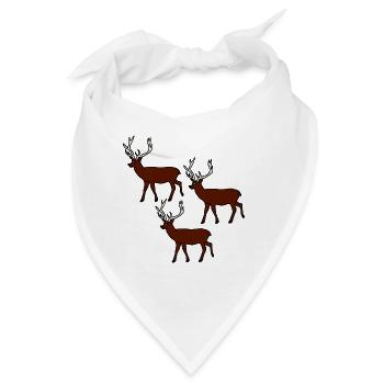Hirsche, Waldtiere, Comicstyle, Kinder, Baby - Bandana - Weiß - Vorne