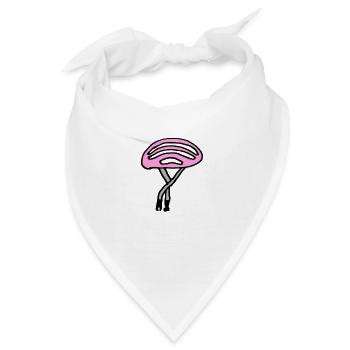 Fahrradhelm pink - Bandana - Weiß - Vorne