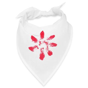 Blume - TUSCHE - Rot - Bandana - Weiß - Vorne
