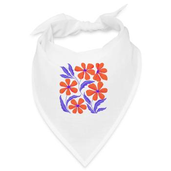 Blumen Dekor. Personalisierbar - Bandana - Weiß - Vorne