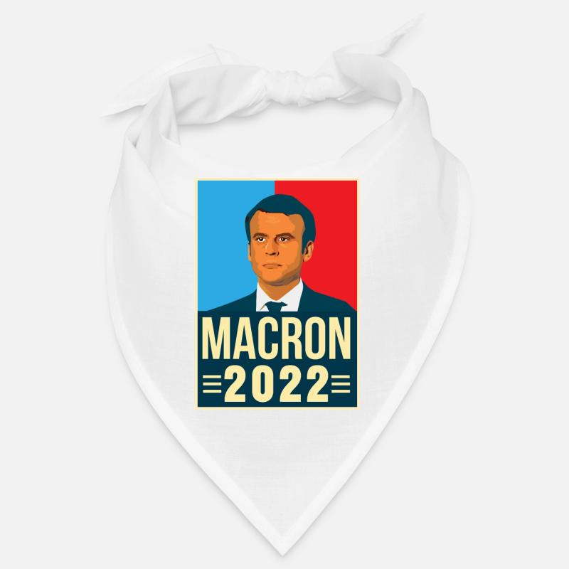 Emmanuel Macron Président de la république 2022 - Bandana - blanc