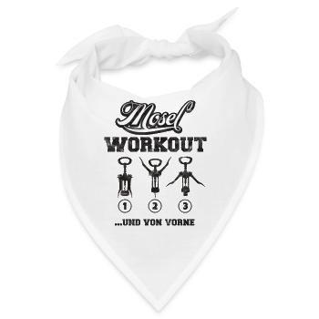 Mosel Workout Korkenzieher Wein Weinfest Shirt - Bandana - Weiß - Vorne