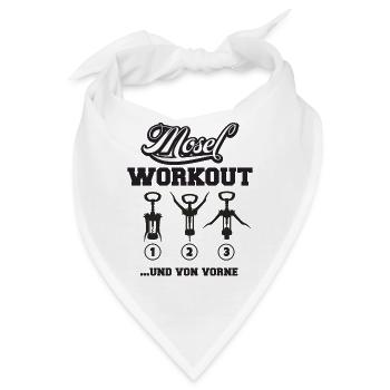 Mosel Workout Korkenzieher Wein Weinfest Shirt - Bandana - Weiß - Vorne