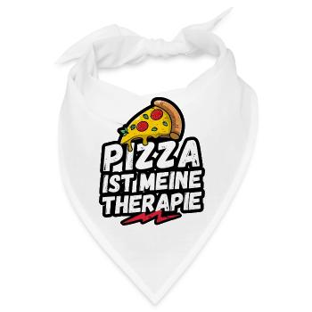 Pizza ist meine Therapie, Ich liebe Pizza, Pizza - Bandana - Weiß - Vorne