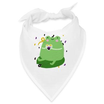 Süßer Frosch mit nichtbinären pride Flaggen Farben - Bandana - Weiß - Vorne