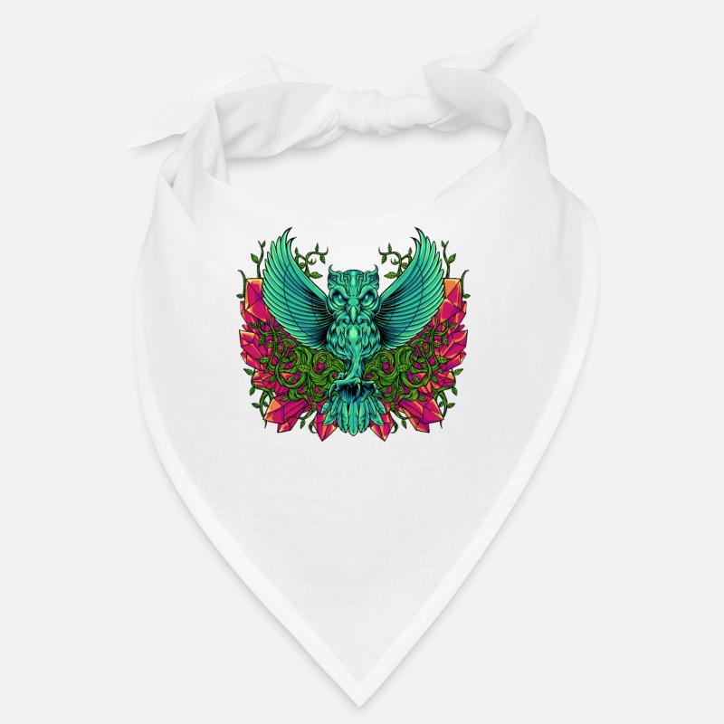 Hibou esthétique avec des vrilles et des cristaux Bandana