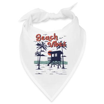 Strand Vibes Sommerurlaub Strand Sonnenuntergang Ozean - Bandana - Weiß - Vorne