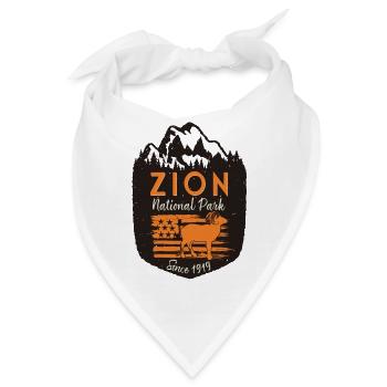 Zion Nationalpark US-Flagge Dickhornschaf - Bandana - Weiß - Vorne