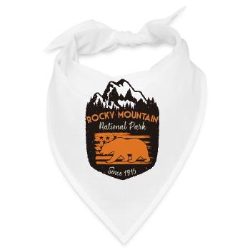 Rocky Mountain Nationalpark US-Flagge Bär - Bandana - Weiß - Vorne