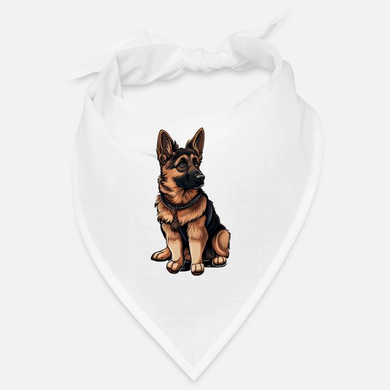 Deutscher Schäferhund Hund Malinois - Bandana - Weiß
