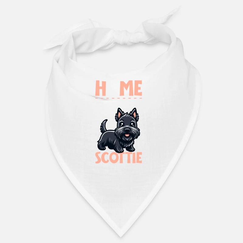 Zuhause - Scottish Terrier - Bandana - Weiß