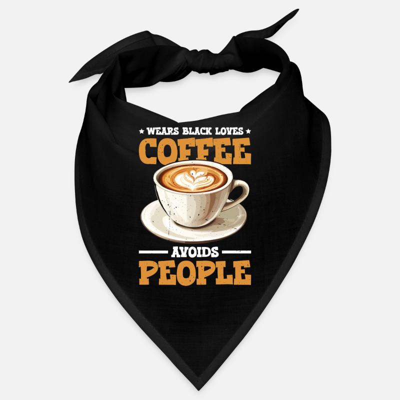 Wears Black Loves Coffee Avoids People 2 Bandana