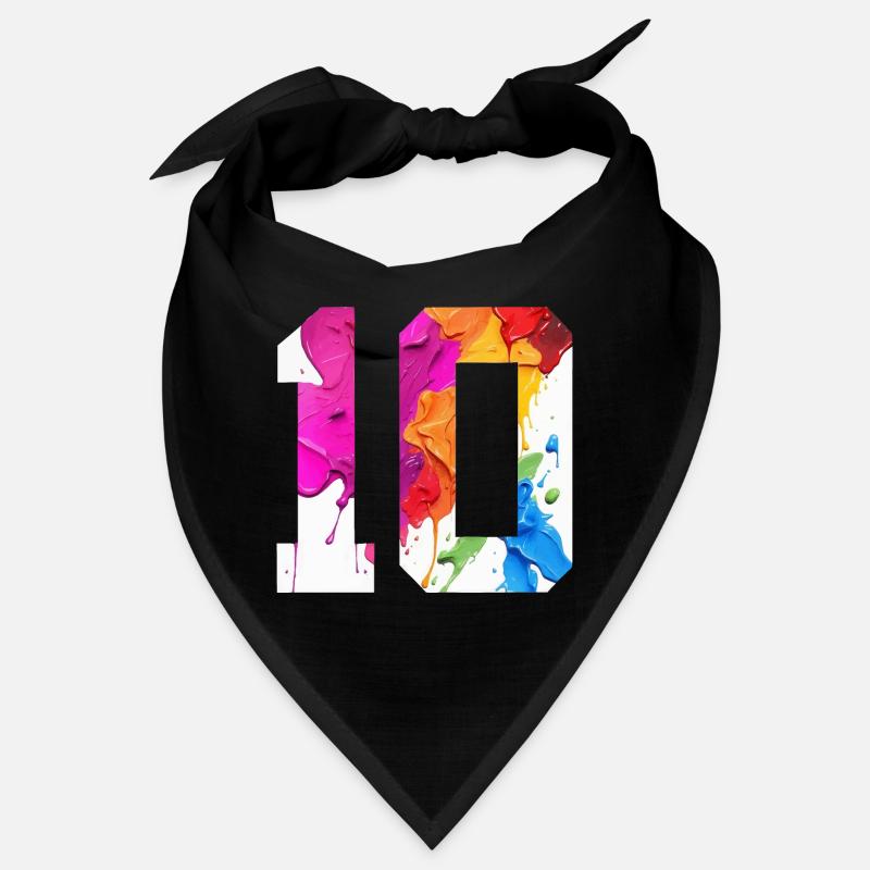 FARBIG NUMMER 10 BUNT 10. GEBURTSTAG Bandana