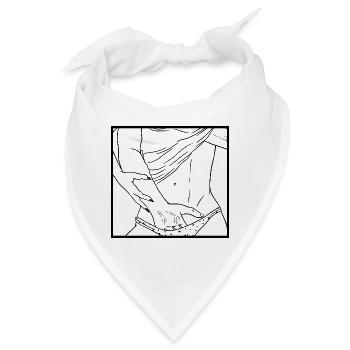 BDSM Kunst Bauch und Arme Liebe - Bandana - Weiß - Vorne