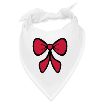Rote Schleife / Red bow / Arc rouge / Geschenkidee - Bandana - Weiß - Vorne
