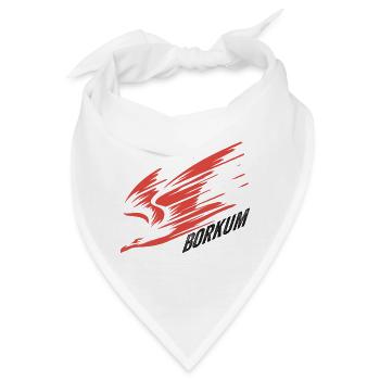 Borkum Sturzflug Tiefflieger Möwe Urlaub T-Shirt - Bandana - Weiß - Vorne