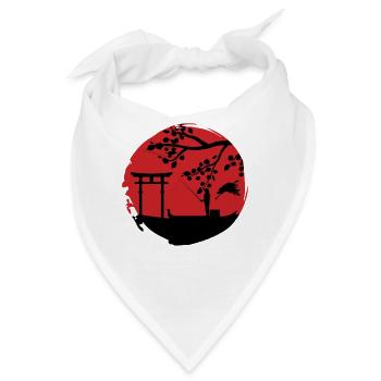 Japan Flagge T-Shirt Geschenk Rising Sun Japanisch - Bandana - Weiß - Vorne