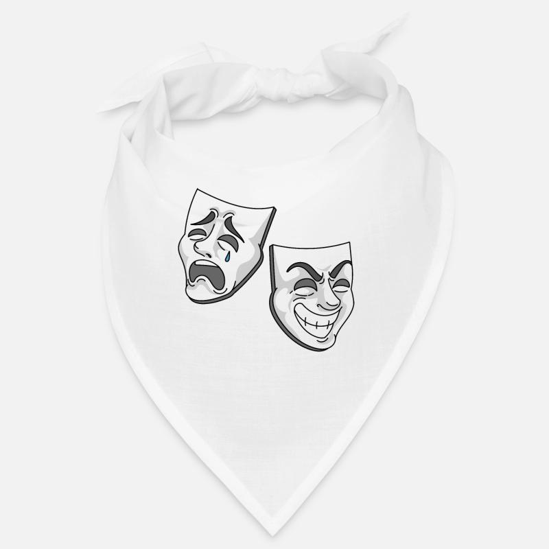 Conception de masques de tragédie de comédie de théâtre - Bandana - blanc
