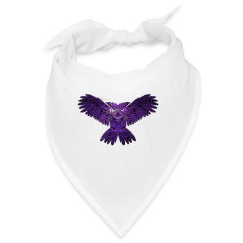 Violette Eule mit Universum - Bandana - Weiß - Vorne