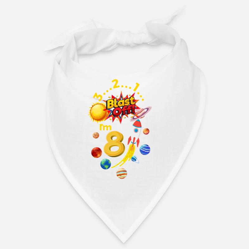 Achter Geburtstag Blast Off 8 Astronaut Rakete Bandana