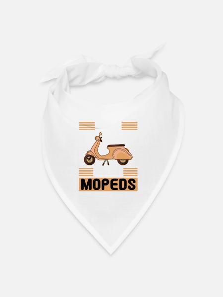 Mopeds Moped Moped Mokick Moped Rider Moped Rider - Bandana - white