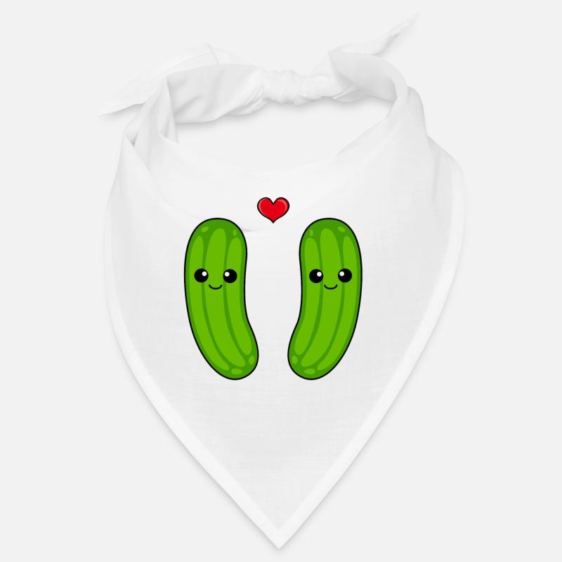 Gurke Paar Liebe Comic - Bandana - Weiß