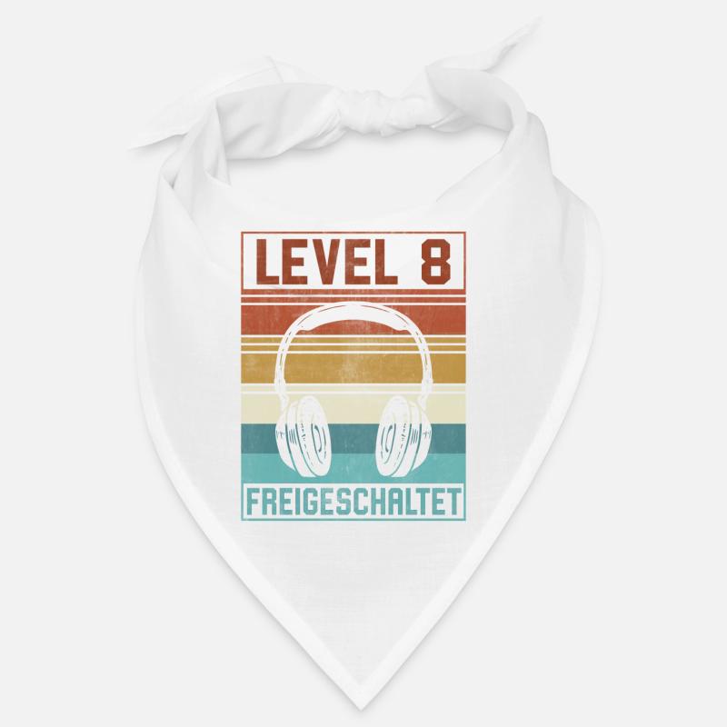 8. Geburtstag Junge Gamer Level 8 Jahre - Bandana - Weiß