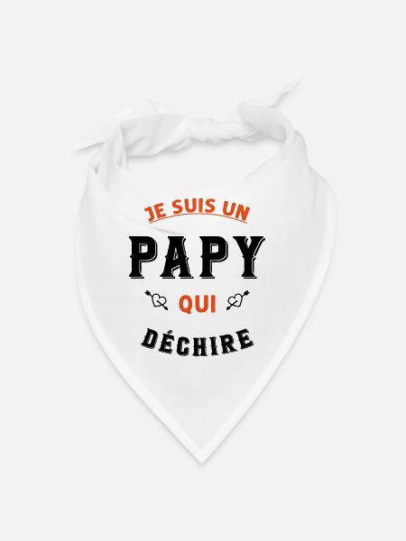 Je suis un papy qui déchire - Bandana - blanc - Devant