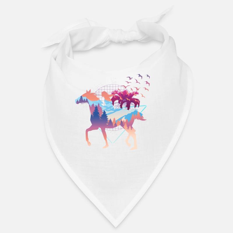 Pferdeliebendes Mädchen Vaporwave Bandana