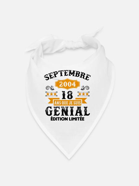 18 Ans Anniversaire Vintage En Septembre 2004 - Bandana - blanc