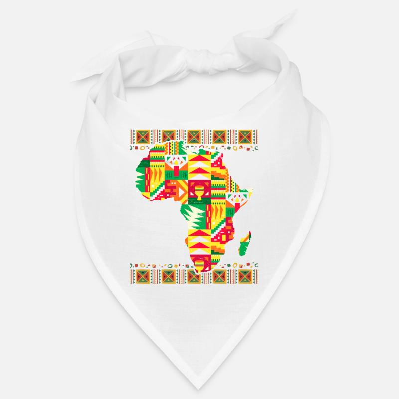 African Map Kente Art Black Afro Bandana