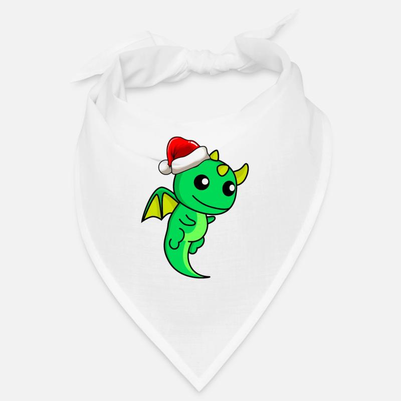 Drache Comic Weihnachten - Bandana - Weiß