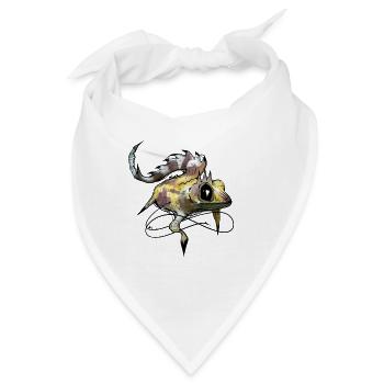 Herzaugen Gecko Illustration - Bandana - Weiß - Vorne