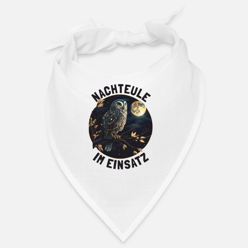 Nachteule im Einsatz Eule Vollmond Nachtdienst Bandana