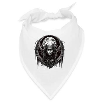 Gothic Dämon Hexe Vollmond Demon Witch Full Moon - Bandana - Weiß - Vorne