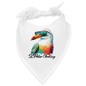 Sankt Peter Ording Urlaub Möwe mit Sonnenbrille - Bandana - Weiß - Vorne