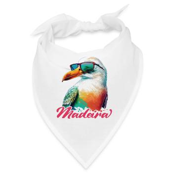 Madeira Urlaub coole bunte Möwe mit Sonnenbrille - Bandana - Weiß - Vorne