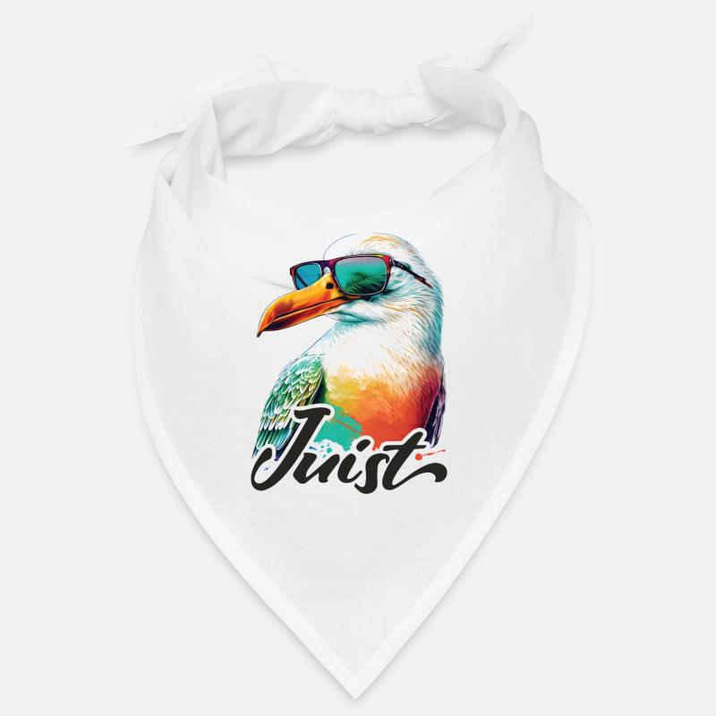 Juist Urlaub coole bunte Möwe mit Sonnenbrille Bandana