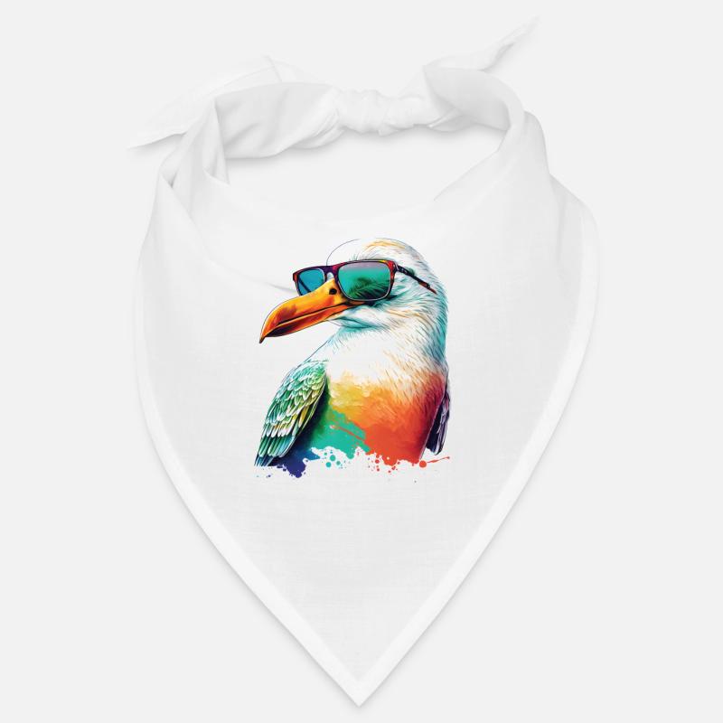 Coole farbige Möwe mit Sonnenbrille Sommer Urlaub Bandana
