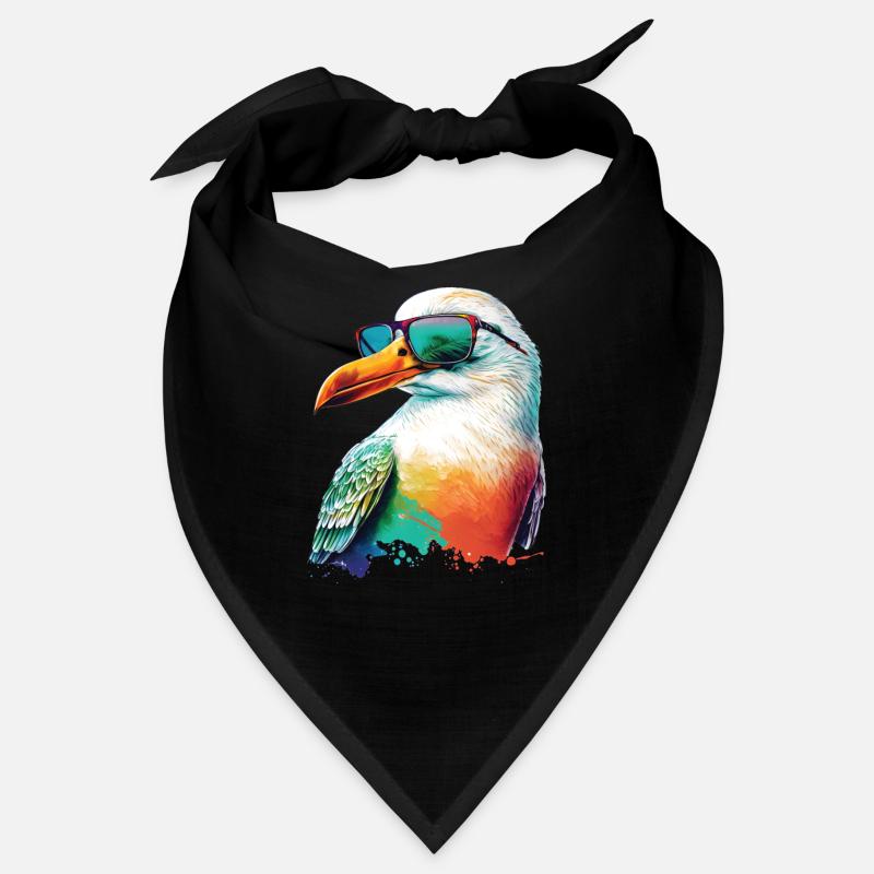 Coole farbige Möwe mit Sonnenbrille Sommer Urlaub Bandana