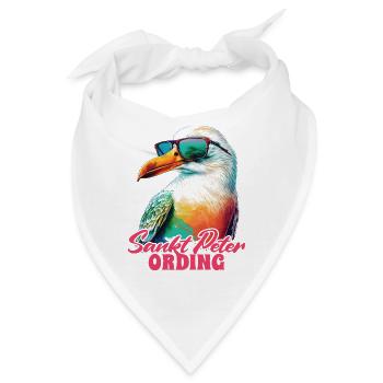 Sankt Peter Ording Urlaub Möwe mit Sonnenbrille - Bandana - Weiß - Vorne