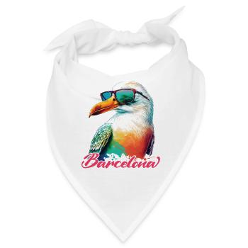 Barcelona Spanien Urlaub Möwe mit Sonnenbrille - Bandana - Weiß - Vorne