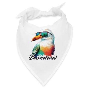 Barcelona Spanien Urlaub Möwe mit Sonnenbrille - Bandana - Weiß - Vorne