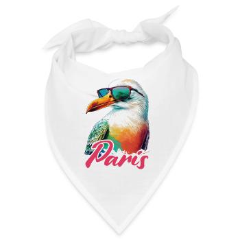 Paris Frankreich Urlaub Möwe mit Sonnenbrille - Bandana - Weiß - Vorne