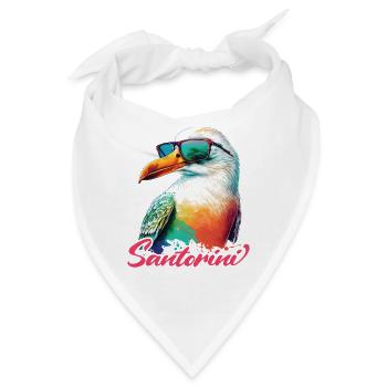 Santorini Griechenland Urlaub Möwe Sonnenbrille - Bandana - Weiß - Vorne