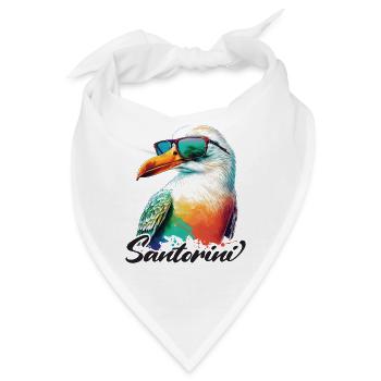 Santorini Griechenland Urlaub Möwe Sonnenbrille - Bandana - Weiß - Vorne