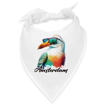 Amsterdam Niederlande Urlaub Möwe mit Sonnenbrille - Bandana - Weiß - Vorne