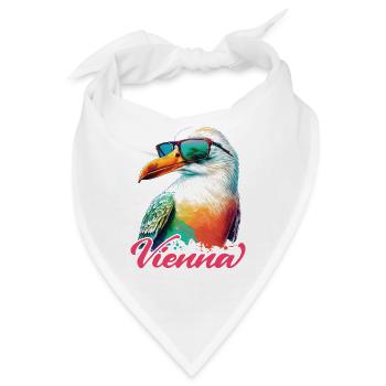 Vienna Österreich Urlaub Möwe mit Sonnenbrille - Bandana - Weiß - Vorne