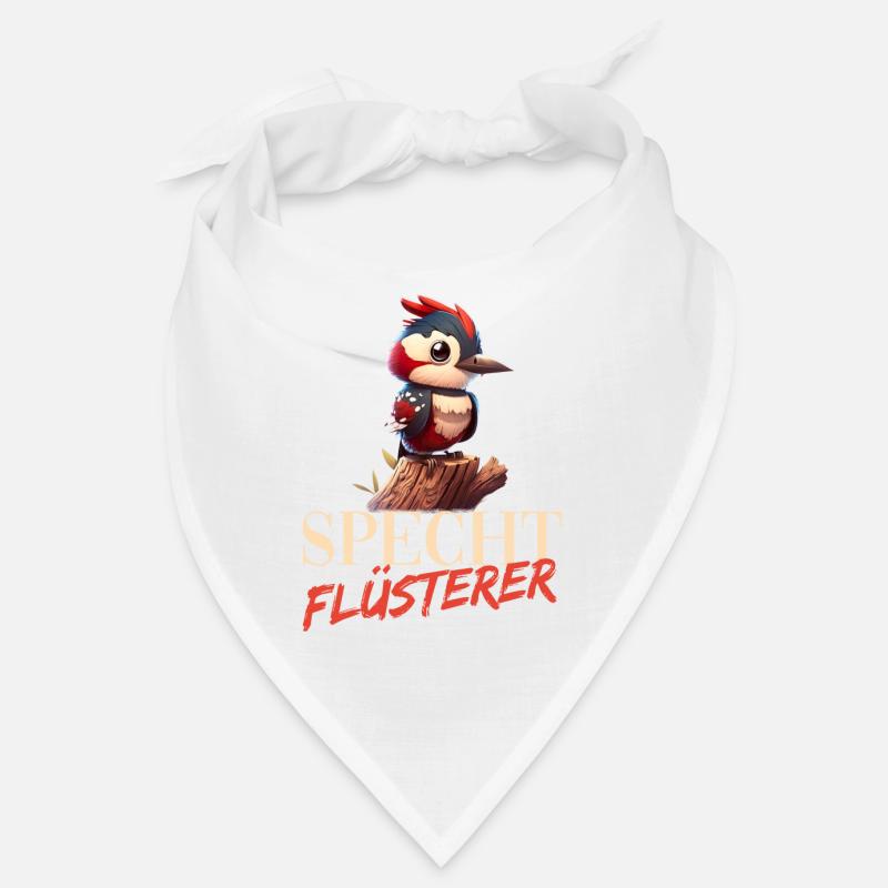 Specht Flüsterer Buntspecht Vogel - Bandana - Weiß