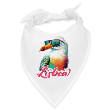 Lisboa Portugal Urlaub Möwe mit Sonnenbrille - Bandana - Weiß - Vorne
